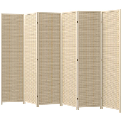 Woven Bamboo Room Divider, 4 Panel Folding Indoor Privacy Screens for Home Office, 71"x71"x0.6", Natural