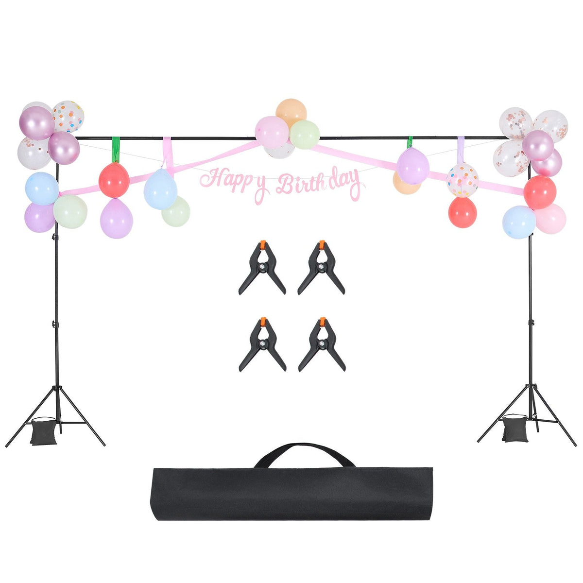 VEVOR Backdrop Stand Background Stand Kit 6.5 x 10 ft for Party & Photo Studio