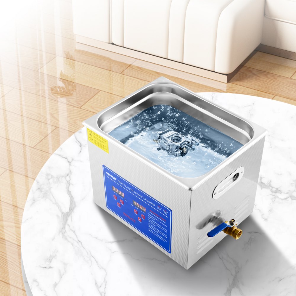 VEVOR Professional Ultrasonic Cleaner, 9.5 L Ultrasonic Jewelry Cleaner with Digital Timer & Heater, Stainless Steel Industrial Sonic Cleaner 40kHz for Glasses, Watches, Rings, Small Parts
