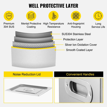 VEVOR 15L Ultrasonic Cleaner with Digital Timer&Heater Professional Ultrasonic Cleaner 40kHz Advanced Ultrasonic Cleaner 110V for Wrench Screwdriver Repairing Tools Industrial Parts Metal Cleaning