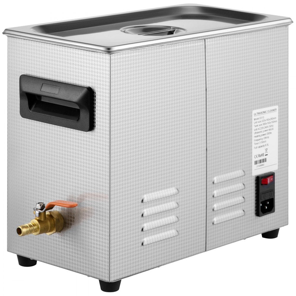 VEVOR 6L Upgraded Ultrasonic Cleaner Professional Digital Lab Ultrasonic Parts Cleaner with Heater Timer for Jewelry Glasses Cleaning (400W Heater,180W Ultrasonic)