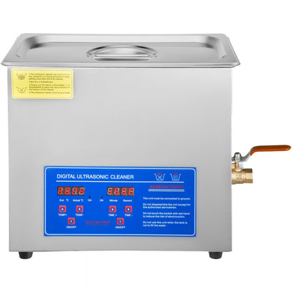 VEVOR Ultrasonic Vinyl Record Cleaner 6L 40kHz Vinyl Ultrasonic Cleaning Machine 304 Stainless Steel Record Ultrasonic Cleaner 6 Records w/ Drying Rack Vinyl Sonic Cleaner w/ Adjustable Heater & Timer