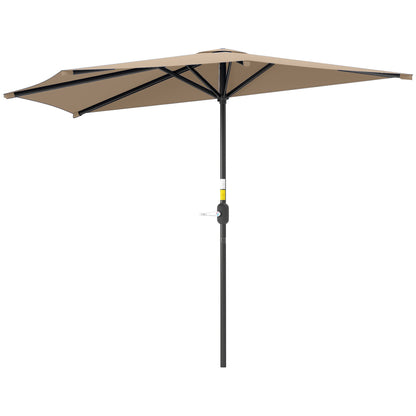 9.8ft Half Umbrella Semi Round Patio Parasol with Crank Handle, Top Vent for Garden, Balcony- NO BASE INCLUDED, Green