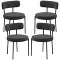 Avery 4 Pieces Modern Dining Chairs with Corduroy Upholstery-Black