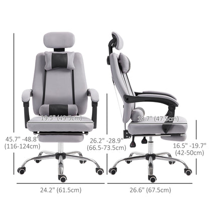 Brady Ergonomic Executive High Back Office Chair with Footrest and Lumbar Support-Grey