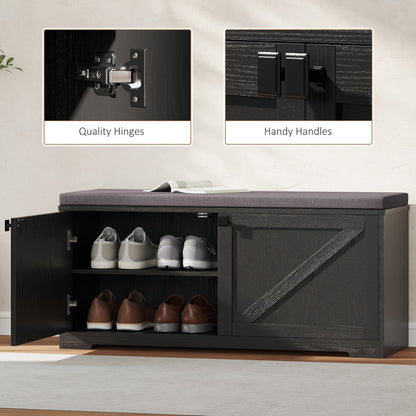 Shoe Storage Bench with Padded Seat, Entryway Bench Holds up to 352 lb, Shoe Organizer, 8 Pairs, Light Grey
