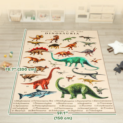 Large Play Mat 79" x 59", Crawling Mat for Toddlers, Living Room and Bedroom with Dinosaur Pattern