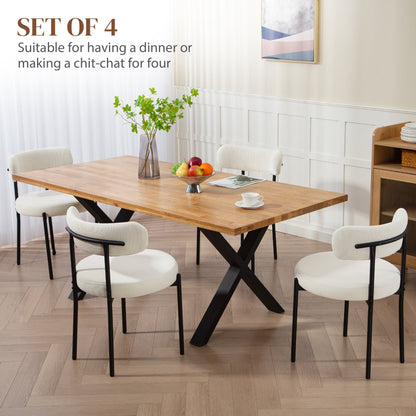 Avery 4 Pieces Modern Dining Chairs with Corduroy Upholstery-Beige