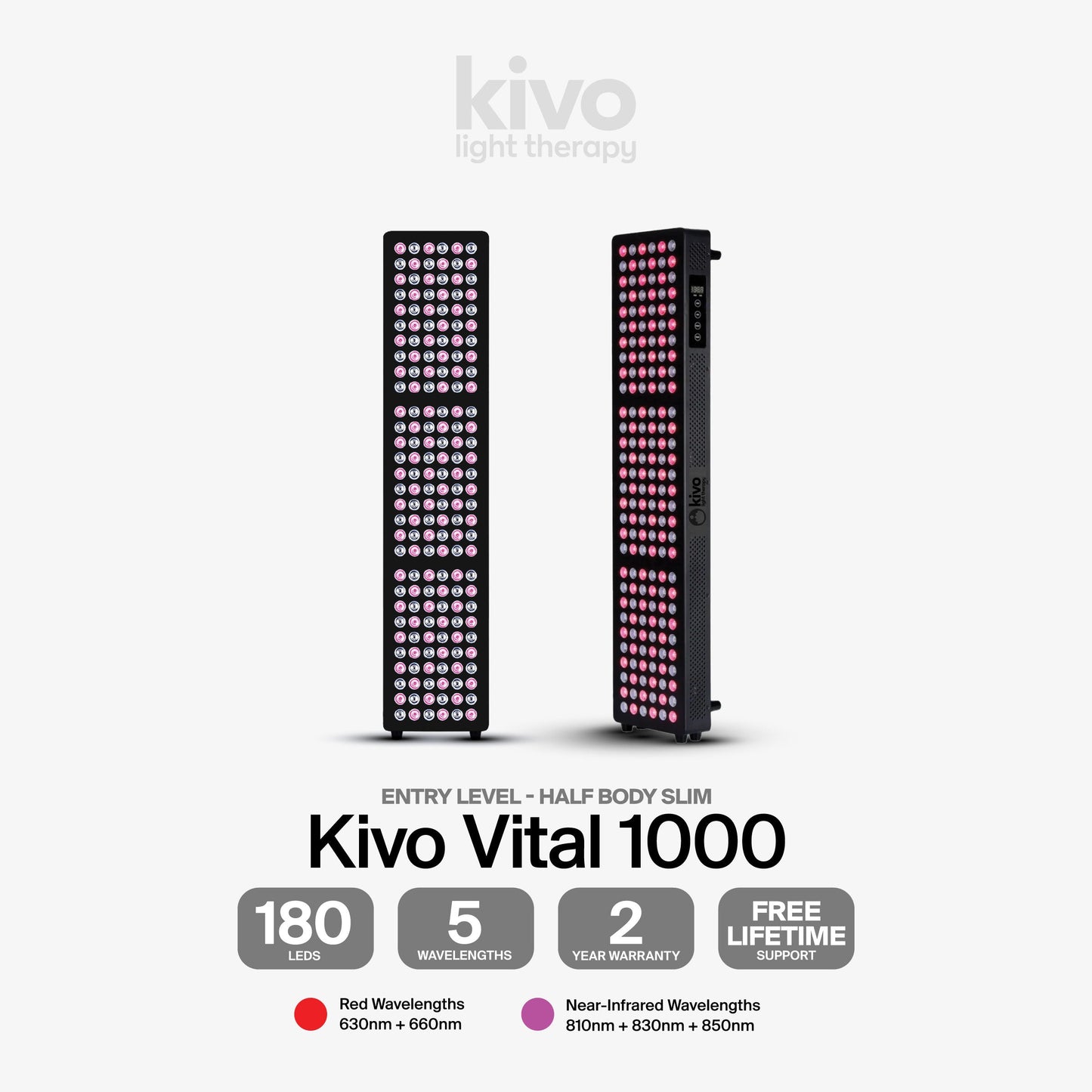 Kivo Vital 1000: Medium Full Body Red Light Therapy Panel