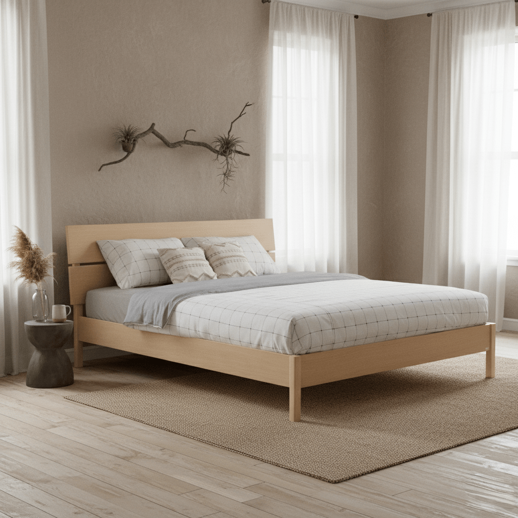 Vline 601 Natural Acacia Bed Frame