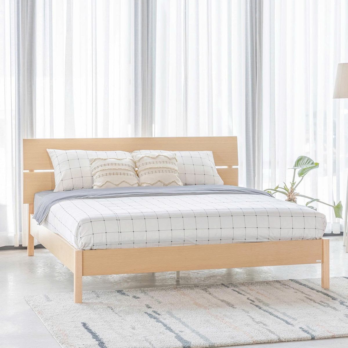 Vline 601 Natural Acacia Bed Frame