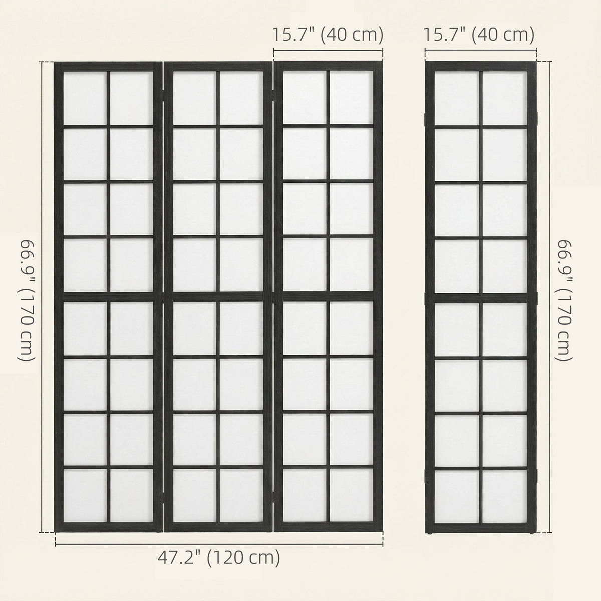3 Panel Room Divider, 5.6 ft Folding Wall Divider Room Partition for Home Office, Bedroom, Black