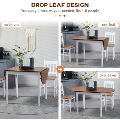 Solid Wood Kitchen Table, Drop Leaf Tables for Small Spaces, Folding Dining Table, Black