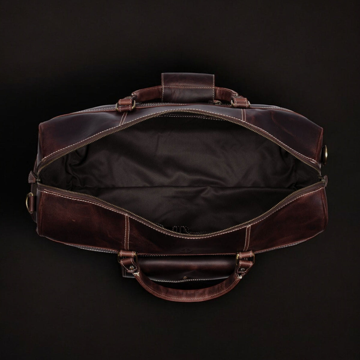 The Voyager Duffle - Brown Full-Grain Distressed Leather Duffle Bag