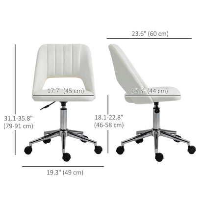 Mid Back Office Chair Velvet Fabric Swivel Scallop Shape Computer Desk Chair, Green