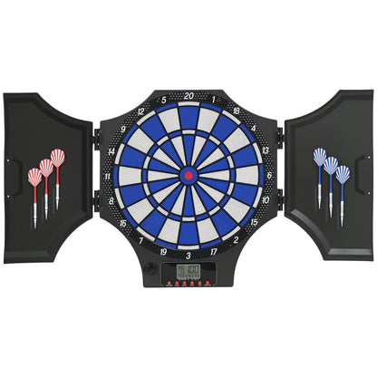 Electronic Dartboard Set with 31 Games and 285 Programs for 8 Players, Soft Tip Dart Board Set with Cabinet, 6 Darts and 6 Spare Tips, LCD Display