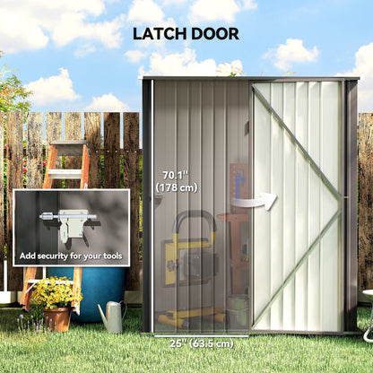 5' x 3' Outdoor Storage Shed, Steel Garden Shed with Single Lockable Door, Tool Storage Shed for Backyard, Black