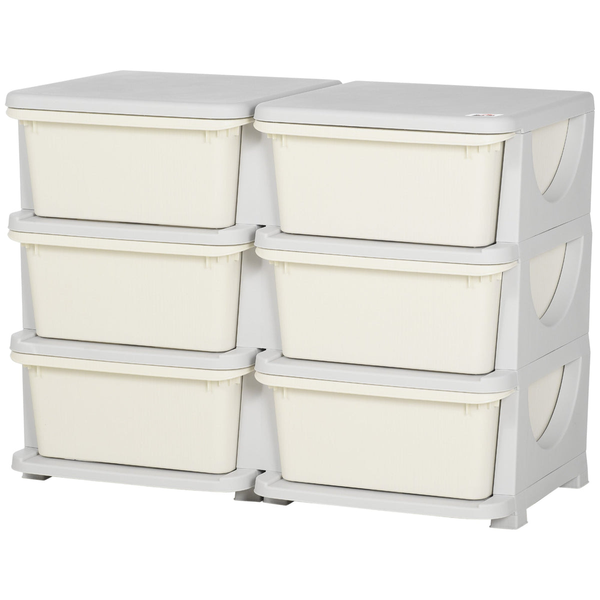 3 Tier Kids Toy Organizer and Storage Bins with 6 Plastic Drawers, Blue