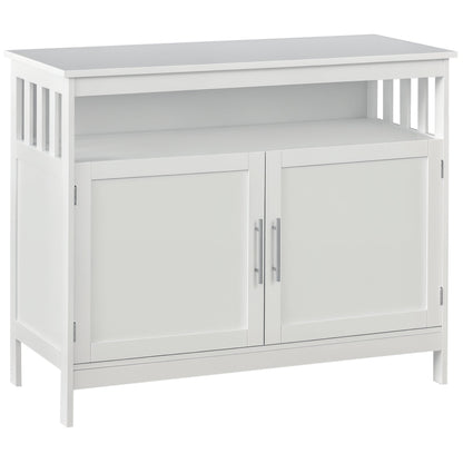 Kitchen Sideboard, Buffet Cabinet, Wooden Storage Console Table with 2-Level Cabinet and Open Shelf, Black