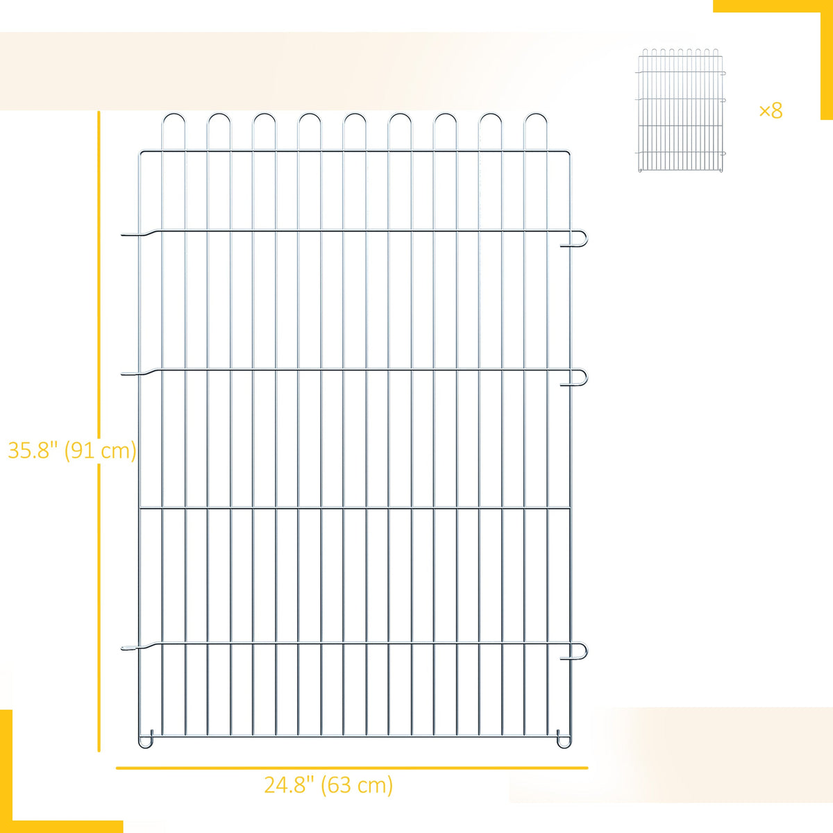 24inch 8-Panel Dog Playpen Octagon Pet Exercise Playpen Crate Foldable Dog Cage Pen Puppy Kennel, Black