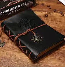 Vintage Nautical Pirate Ship Anchor Leather Notebook