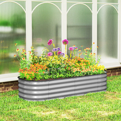 4.9 x 2 x 1ft Galvanized Raised Garden Bed Kit, Metal Planter Box with Safety Edging, Black