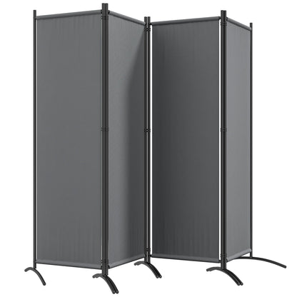 Folding Room Divider, Privacy Screen for Home Office Bedroom, 5.6FT Tall, Dark Grey
