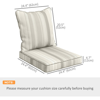 Seat Cushion Back Pillows Replacement Set of 2, Patio Chair Cushions Set for Indoor Outdoor, Blue