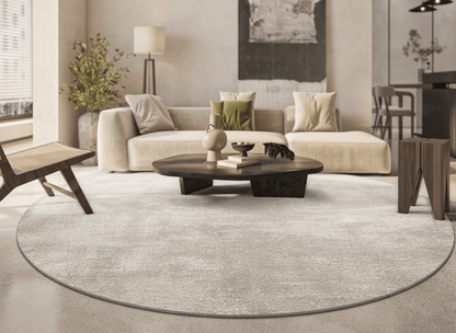 Wabi-Sabi Natural Tone Circular Wool Carpet