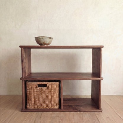 Console bookcase in walnut