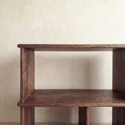 Console bookcase in walnut