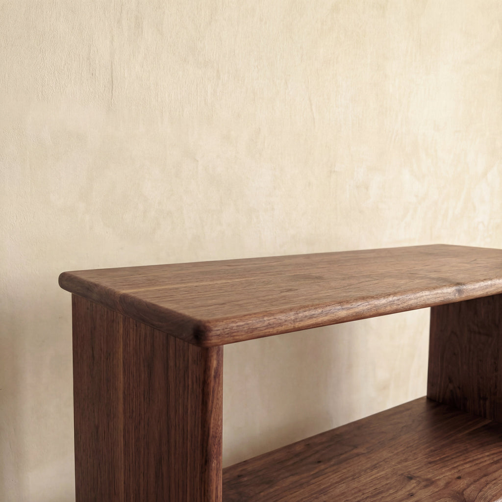 Console bookcase in walnut