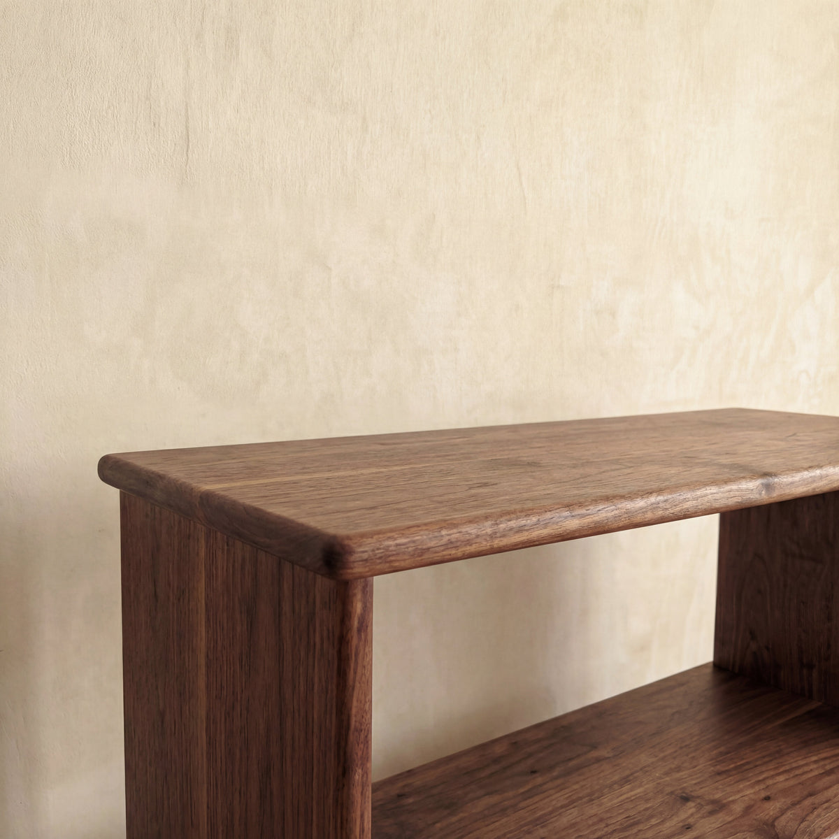 Console bookcase in walnut