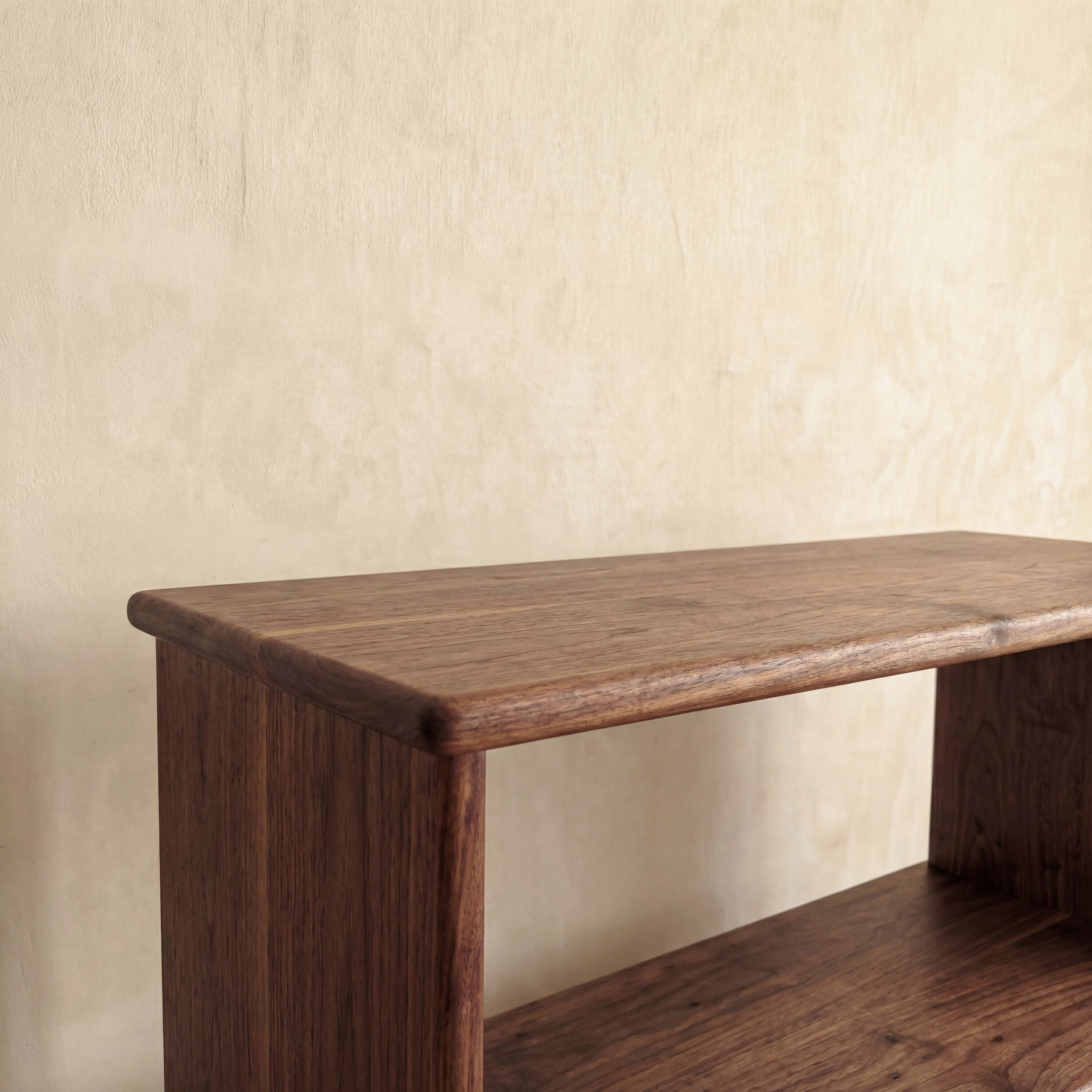 Console bookcase in walnut