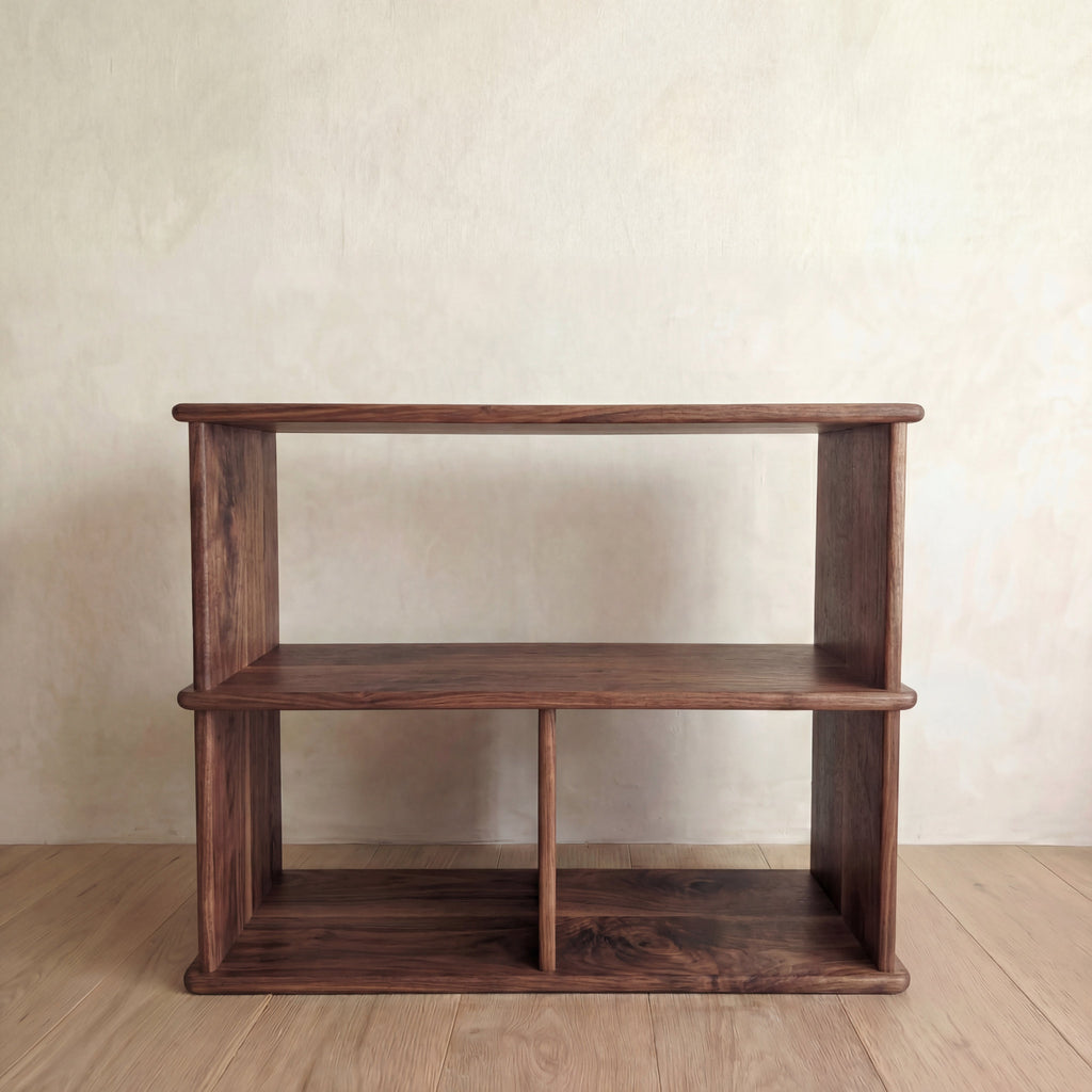 Console bookcase in walnut