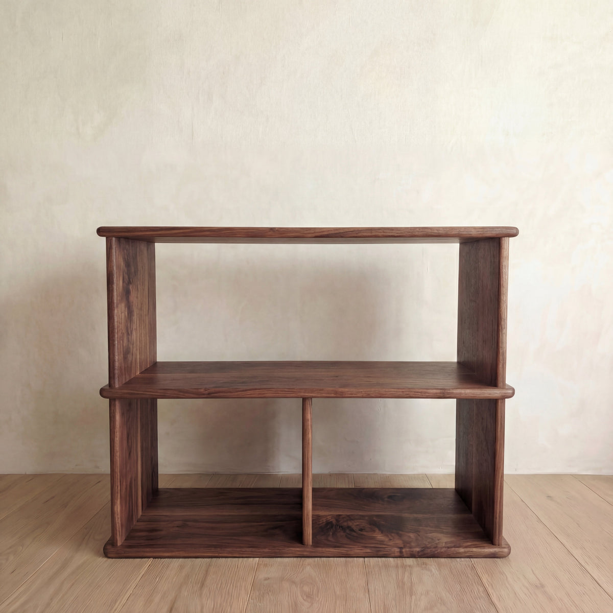 Console bookcase in walnut