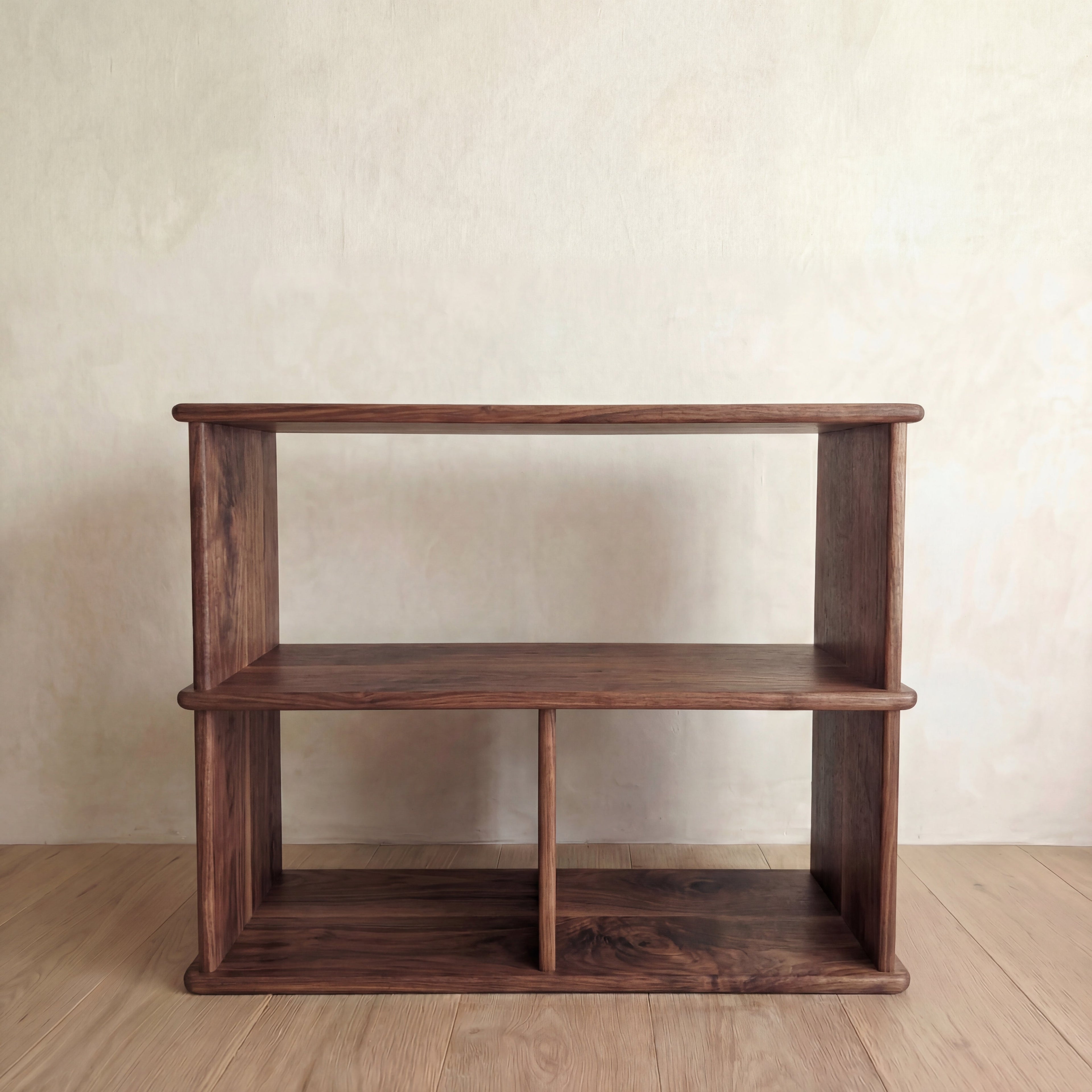 Console bookcase in walnut