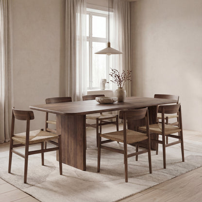 6 person dining table in walnut