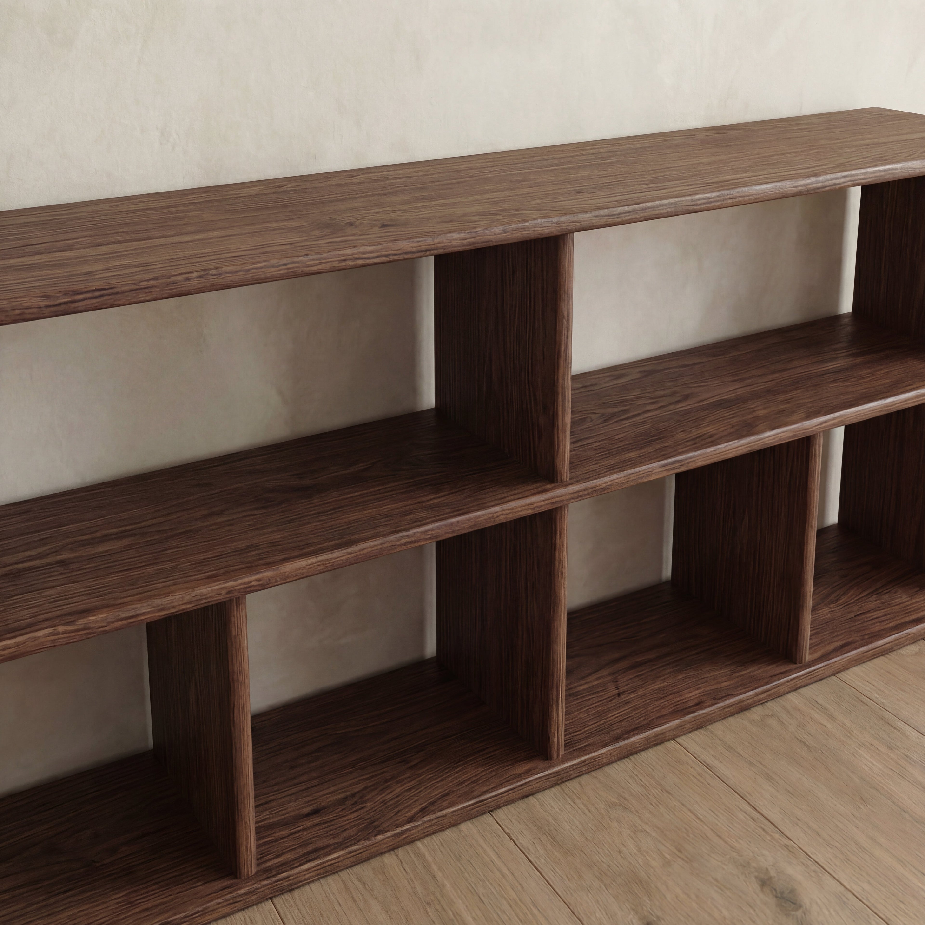 65 inch bookshelf TV stand in walnut