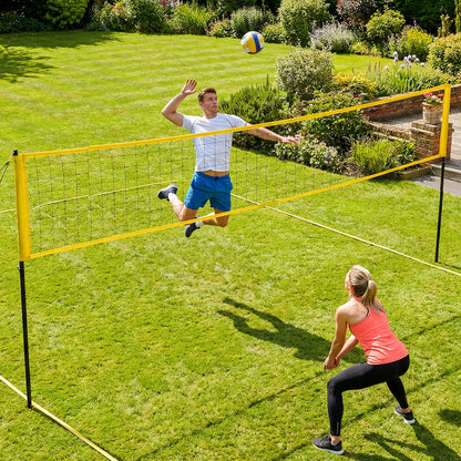31ft Portable Volleyball Net Set with Adjustable Height Steel Poles, Volleyball, Boundary Line and Carrying Bag