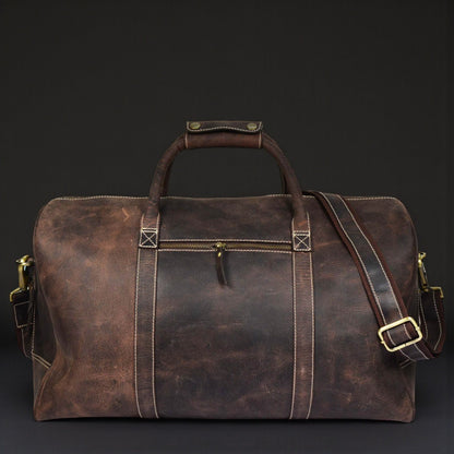 The Wayfarer Bag - Brown Classic Full-Grain Leather Duffle Bag