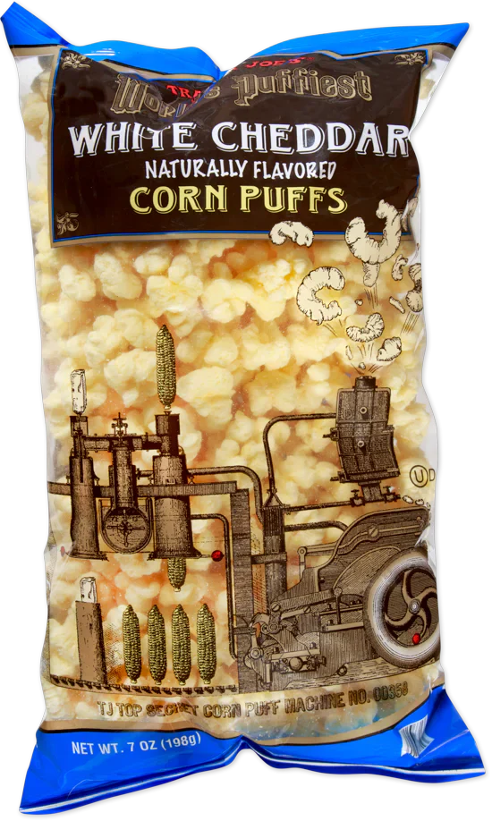 Trader Joe's World's Puffiest Corn Puffs, White Cheddar, 198g