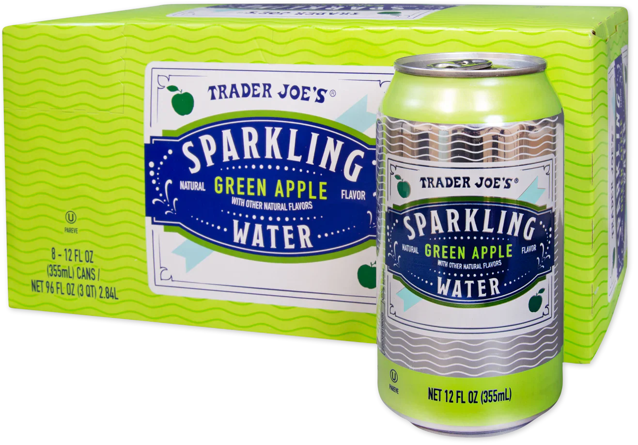 Trader Joe's Sparkling Water, Green Apple, 2.84L