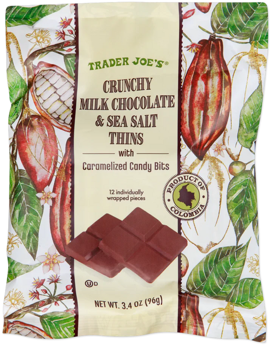 Trader Joe's Crunchy Milk Chocolate & Sea Salt Thins, 96g