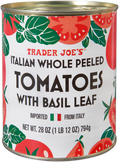Trader Joe's Italian Whole Peeled Tomatoes with Basil Leaf, 794g
