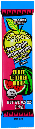 Trader Joe's Organic Fruit Leather Wrap, Sour Apple Watermelon, 14g