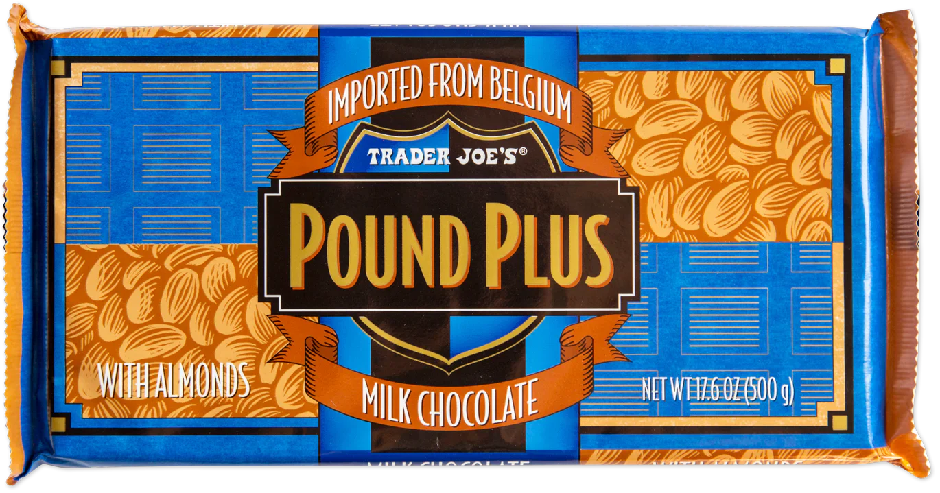 Trader Joe's Pound Plus Milk Chocolate Bar with Almonds, 500g