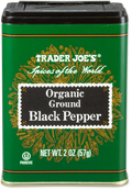 Trader Joe's Organic Ground Black Pepper, 57g