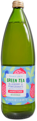 Trader Joe's Green Tea Blueberry & Pomegranate Unsweetened Beverage, 1L