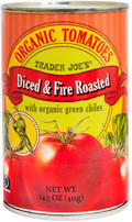 Trader Joe's Organic Diced & Fire Roasted Tomatoes with Green Chiles, 411g